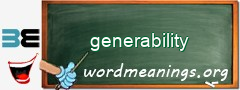WordMeaning blackboard for generability